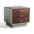 Wooden Nightstand with Three Drawers for Bedroom Storage – 50 x 45 x 45cm