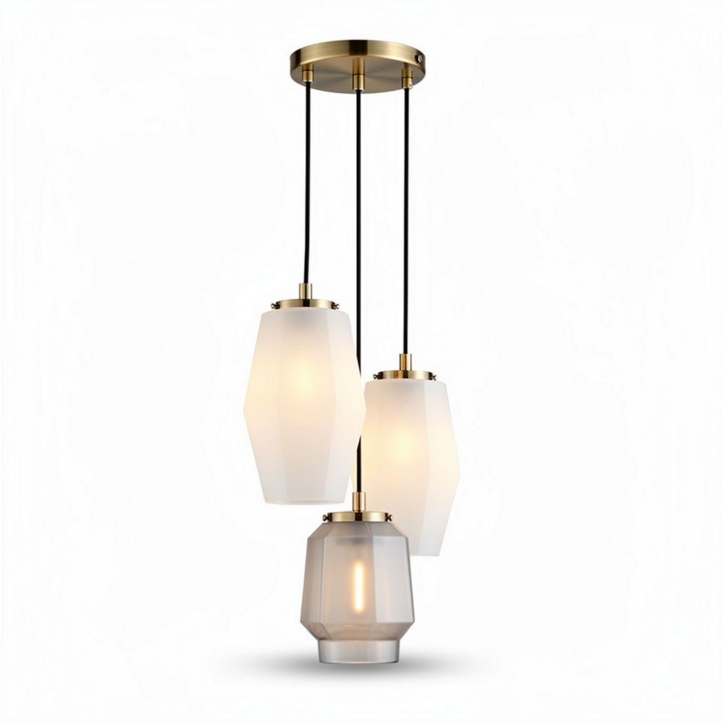 Glass Pendant Light Fixture – Suitable for Dining or Living Areas – Made of Glass and Metal – 35 x 20 x 50cm