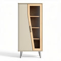 Wooden Display Cabinet for Living Room Use with Glass Doors – 80 x 40 x 160cm