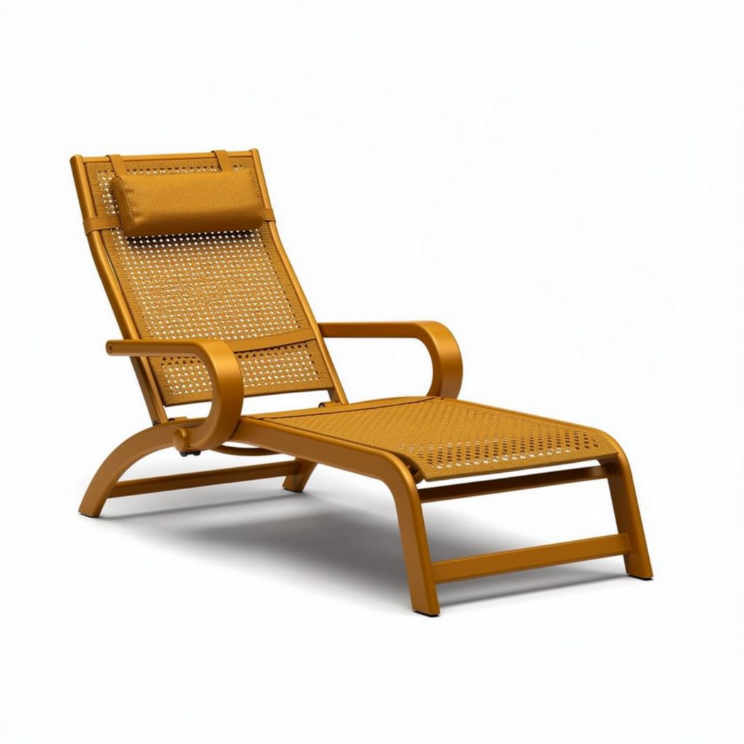 Metal Lounge Chair for Outdoor Relaxation with Cushion – 150 x 70 x 90cm