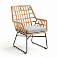 Rattan Accent Chair for Living Room Use with Metal Base – 75 x 65 x 85cm