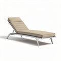 Outdoor Wood Lounge Chair with Adjustable Backrest and Wheels – Fabric Cushion – 200 x 80 x 60cm